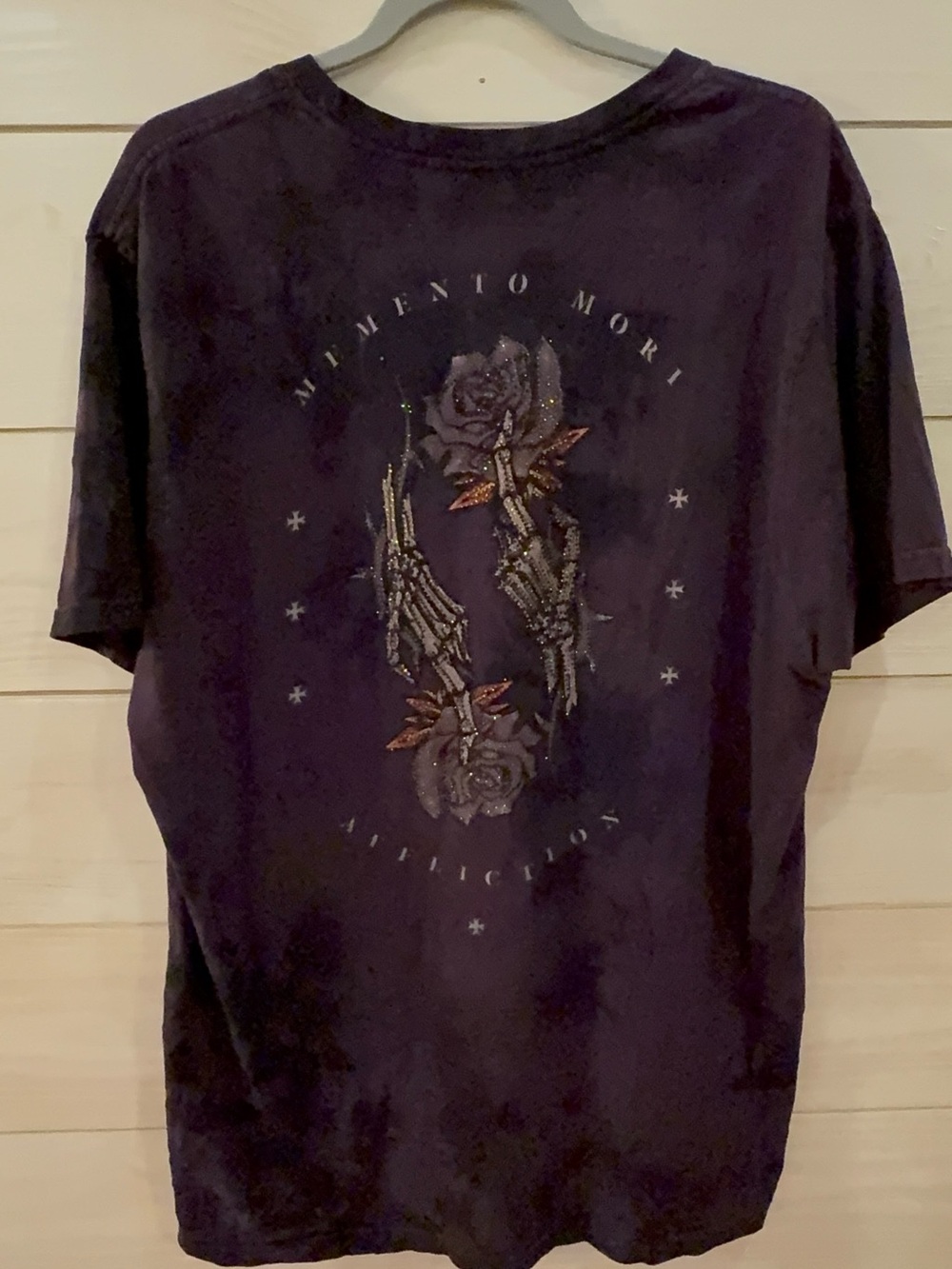 Mens Affliction Memento Mori T-Shirt XL Y2K Emo Grunge Rhinestones - Picture 7 of 13